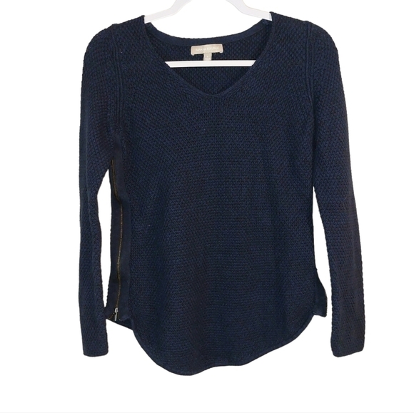 𝅺BANANA REPUBLIC LADIES LONG SLEEVE CREW NECK SWEATER WITH SIDE ZIPPER- S - Picture 1 of 5